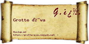 Grotte Éva névjegykártya